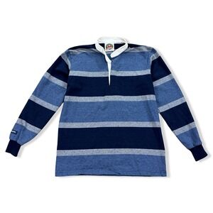 Barbarian Shirt Men's Small Blue Striped Rugby Mock Neck Long Sleeve Canada